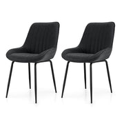 Artiss 2x Dining Chairs Retro PU Leather Kitchen Lounge Cafe Accent Chair Black DINC-K-2602-BKX2