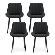 Artiss 4x Dining Chairs Retro PU Leather Kitchen Lounge Cafe Accent Chair Black DINC-K-2602-BKX4