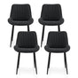 Artiss 4x Dining Chairs Retro PU Leather Kitchen Lounge Cafe Accent Chair Black DINC-K-2602-BKX4