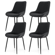 Artiss 4x Dining Chairs Retro PU Leather Kitchen Lounge Cafe Accent Chair Black DINC-K-2602-BKX4