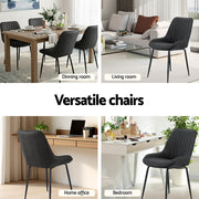 Artiss 4x Dining Chairs Retro PU Leather Kitchen Lounge Cafe Accent Chair Black DINC-K-2602-BKX4