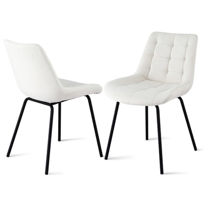 Artiss 2x Dining Chairs Velvet Tufted Kitchen Lounge Cafe Accent Chair Beige DINC-K-799-BGX2