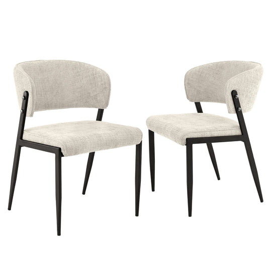 Artiss Dining Chairs Set of 2 Linen Fabric Soft Upholstered Chairs Beige DINC-KJ-7016-BGX2