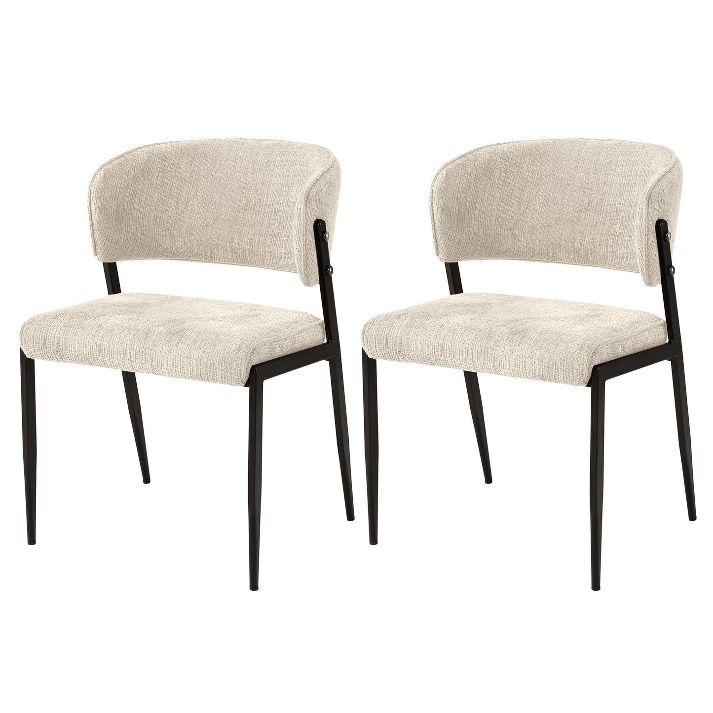 Artiss Dining Chairs Set of 2 Linen Fabric Soft Upholstered Chairs Beige DINC-KJ-7016-BGX2