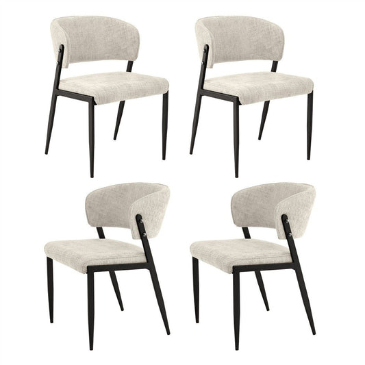 Artiss Dining Chairs Set of 4 Linen Fabric Soft Upholstered Chairs Beige DINC-KJ-7016-BGX4