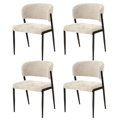Artiss Dining Chairs Set of 4 Linen Fabric Soft Upholstered Chairs Beige DINC-KJ-7016-BGX4