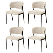 Artiss Dining Chairs Set of 4 Linen Fabric Soft Upholstered Chairs Beige
