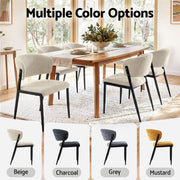 Artiss Dining Chairs Set of 4 Linen Fabric Soft Upholstered Chairs Beige