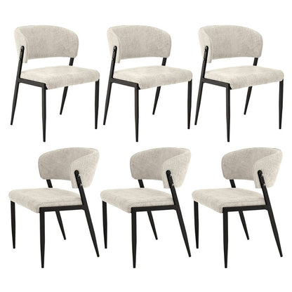 Artiss Dining Chairs Set of 6 Linen Fabric Soft Upholstered Chairs Beige DINC-KJ-7016-BGX6