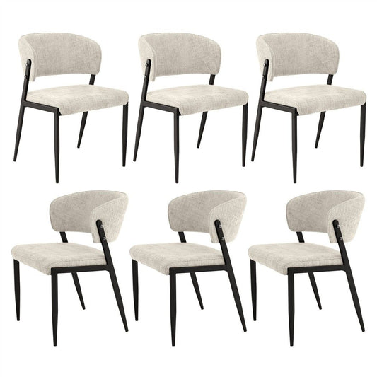 Artiss Dining Chairs Set of 6 Linen Fabric Soft Upholstered Chairs Beige DINC-KJ-7016-BGX6