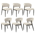 Artiss Dining Chairs Set of 6 Linen Fabric Soft Upholstered Chairs Beige