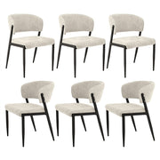 Artiss Dining Chairs Set of 6 Linen Fabric Soft Upholstered Chairs Beige