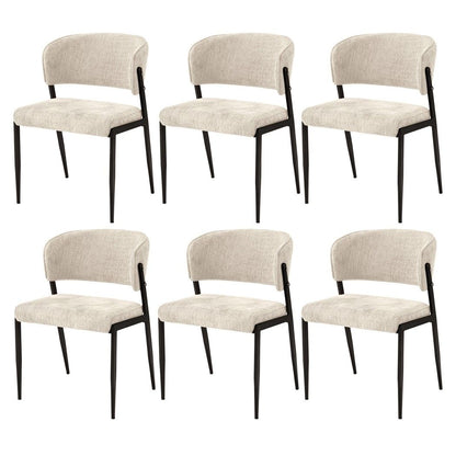 Artiss Dining Chairs Set of 6 Linen Fabric Soft Upholstered Chairs Beige DINC-KJ-7016-BGX6