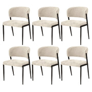Artiss Dining Chairs Set of 6 Linen Fabric Soft Upholstered Chairs Beige