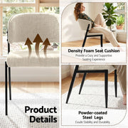 Artiss Dining Chairs Set of 6 Linen Fabric Soft Upholstered Chairs Beige