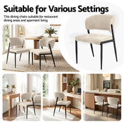 Artiss Dining Chairs Set of 6 Linen Fabric Soft Upholstered Chairs Beige