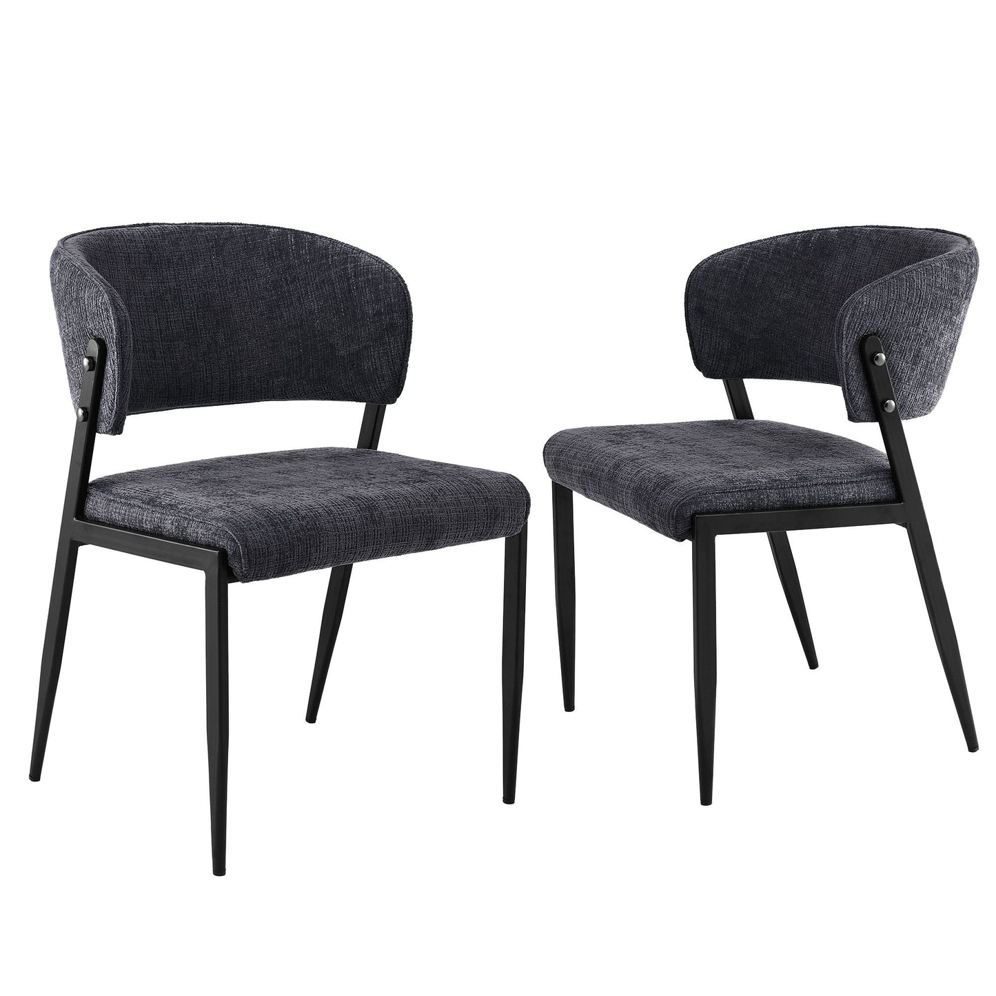 Artiss Dining Chairs Set of 2 Linen Fabric Soft Upholstered Chairs Charcoal DINC-KJ-7016-CHX2