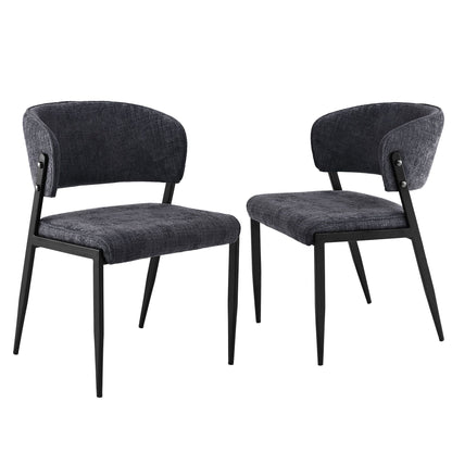 Artiss Dining Chairs Set of 2 Linen Fabric Soft Upholstered Chairs Charcoal DINC-KJ-7016-CHX2