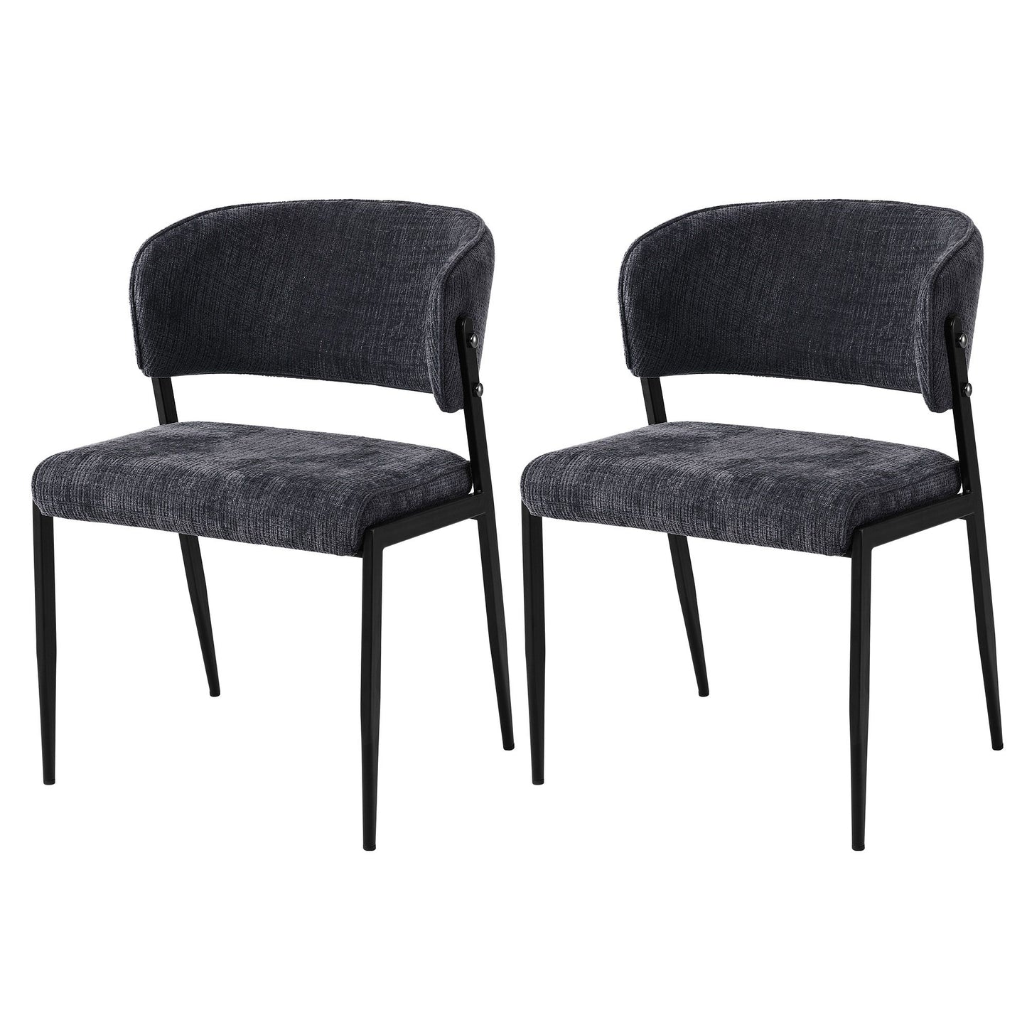 Artiss Dining Chairs Set of 2 Linen Fabric Soft Upholstered Chairs Charcoal DINC-KJ-7016-CHX2
