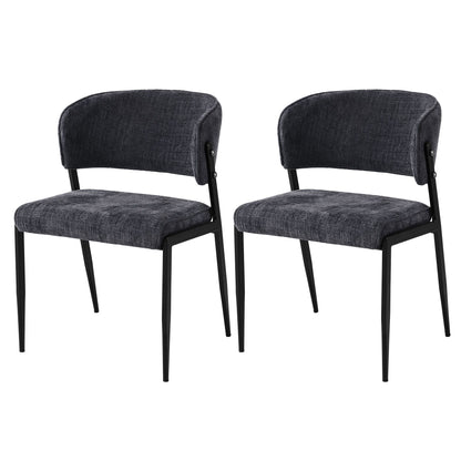 Artiss Dining Chairs Set of 2 Linen Fabric Soft Upholstered Chairs Charcoal DINC-KJ-7016-CHX2