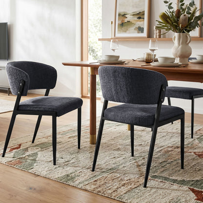 Artiss Dining Chairs Set of 2 Linen Fabric Soft Upholstered Chairs Charcoal DINC-KJ-7016-CHX2