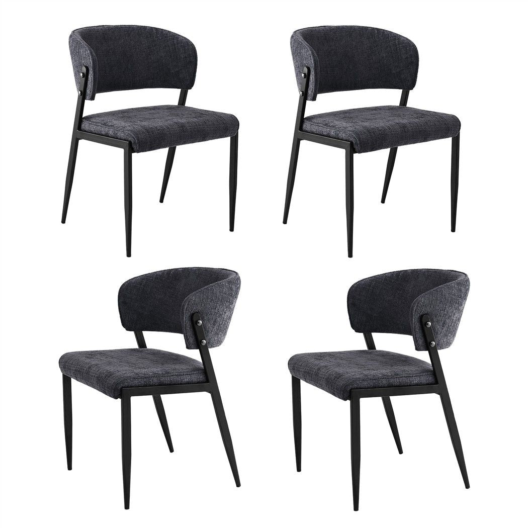Artiss Dining Chairs Set of 4 Linen Fabric Soft Upholstered Chairs Charcoal DINC-KJ-7016-CHX4