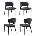 Artiss Dining Chairs Set of 4 Linen Fabric Soft Upholstered Chairs Charcoal