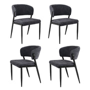 Artiss Dining Chairs Set of 4 Linen Fabric Soft Upholstered Chairs Charcoal