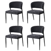 Artiss Dining Chairs Set of 4 Linen Fabric Soft Upholstered Chairs Charcoal