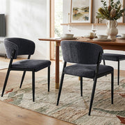 Artiss Dining Chairs Set of 4 Linen Fabric Soft Upholstered Chairs Charcoal