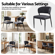 Artiss Dining Chairs Set of 4 Linen Fabric Soft Upholstered Chairs Charcoal