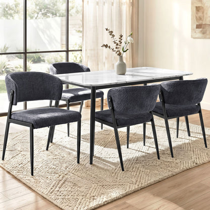 Artiss Dining Chairs Set of 4 Linen Fabric Soft Upholstered Chairs Charcoal DINC-KJ-7016-CHX4