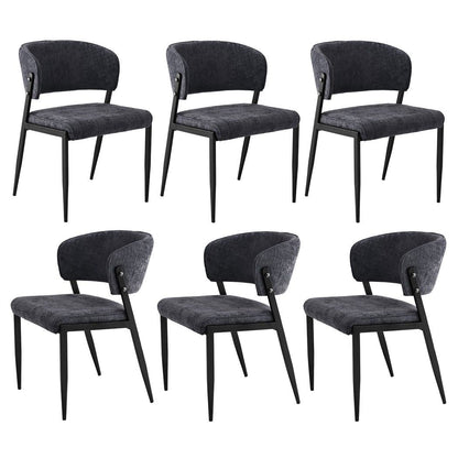 Artiss Dining Chairs Set of 6 Linen Fabric Soft Upholstered Chairs Charcoal DINC-KJ-7016-CHX6