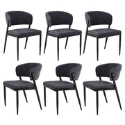 Artiss Dining Chairs Set of 6 Linen Fabric Soft Upholstered Chairs Charcoal