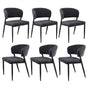 Artiss Dining Chairs Set of 6 Linen Fabric Soft Upholstered Chairs Charcoal