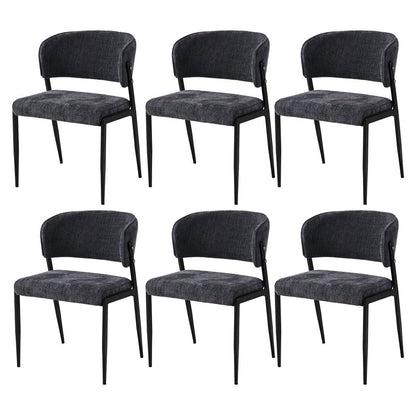 Artiss Dining Chairs Set of 6 Linen Fabric Soft Upholstered Chairs Charcoal