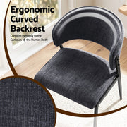 Artiss Dining Chairs Set of 6 Linen Fabric Soft Upholstered Chairs Charcoal