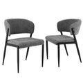 Artiss Dining Chairs Set of 2 Linen Fabric Soft Upholstered Chairs Grey