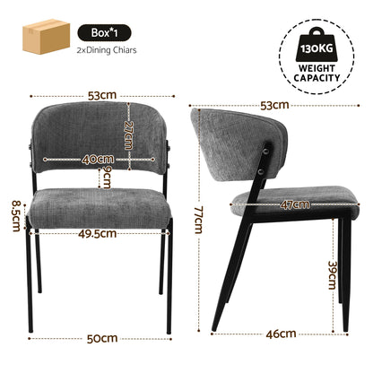 Artiss Dining Chairs Set of 2 Linen Fabric Soft Upholstered Chairs Grey DINC-KJ-7016-GYX2