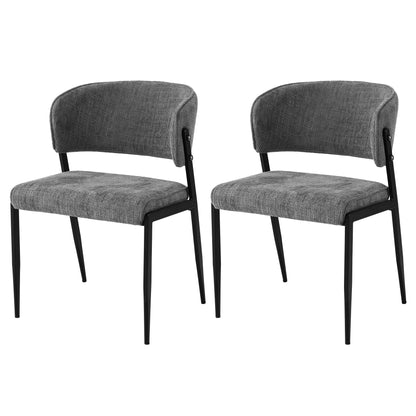 Artiss Dining Chairs Set of 2 Linen Fabric Soft Upholstered Chairs Grey DINC-KJ-7016-GYX2