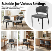 Artiss Dining Chairs Set of 2 Linen Fabric Soft Upholstered Chairs Grey