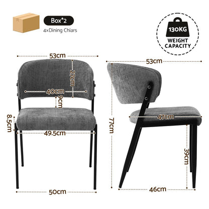 Artiss Dining Chairs Set of 4 Linen Fabric Soft Upholstered Chairs Grey DINC-KJ-7016-GYX4