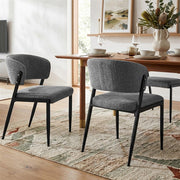 Artiss Dining Chairs Set of 4 Linen Fabric Soft Upholstered Chairs Grey