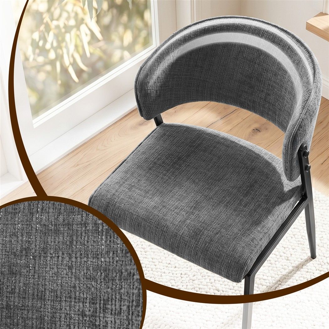 Artiss Dining Chairs Set of 4 Linen Fabric Soft Upholstered Chairs Grey DINC-KJ-7016-GYX4