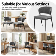 Artiss Dining Chairs Set of 4 Linen Fabric Soft Upholstered Chairs Grey