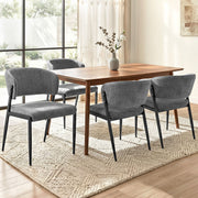 Artiss Dining Chairs Set of 4 Linen Fabric Soft Upholstered Chairs Grey