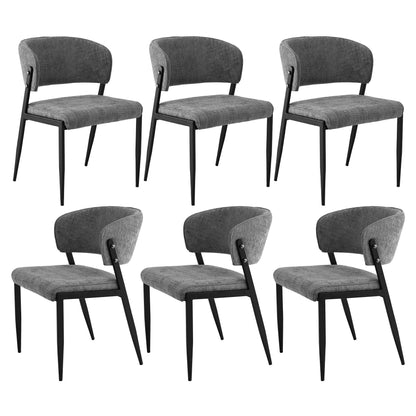 Artiss Dining Chairs Set of 6 Linen Fabric Soft Upholstered Chairs Grey DINC-KJ-7016-GYX6