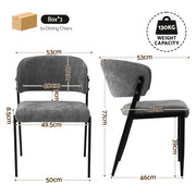 Artiss Dining Chairs Set of 6 Linen Fabric Soft Upholstered Chairs Grey