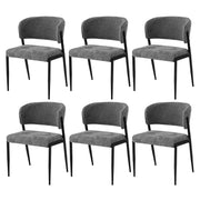 Artiss Dining Chairs Set of 6 Linen Fabric Soft Upholstered Chairs Grey