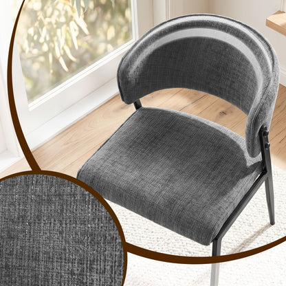 Artiss Dining Chairs Set of 6 Linen Fabric Soft Upholstered Chairs Grey DINC-KJ-7016-GYX6